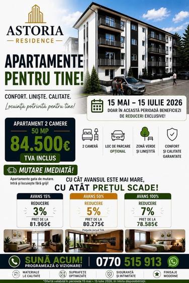 Garsonieră decomandată în Lunca Cetățuii