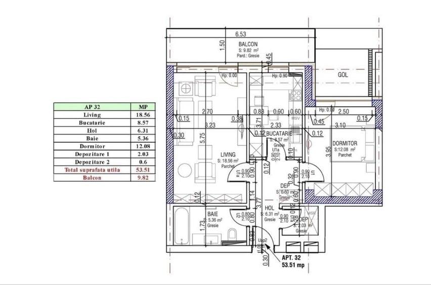 Apartament cu 2 camere decomandat în Bartolomeu