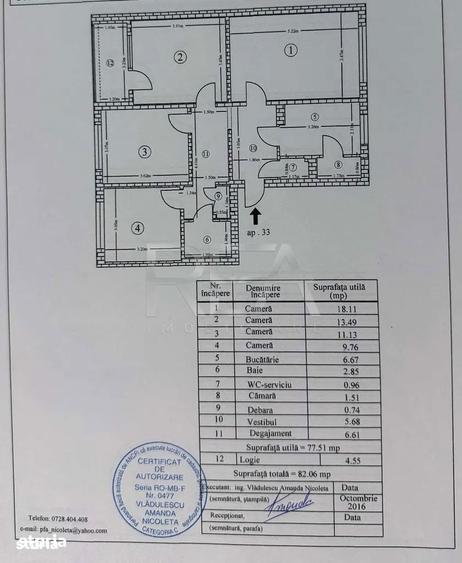 Apartament cu 4 camere decomandat în Rahova