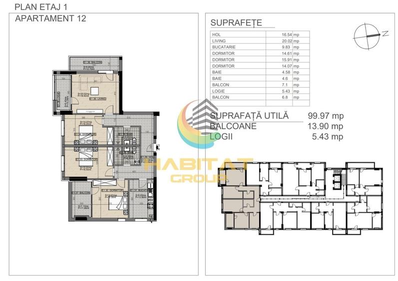 Apartament cu 4 camere decomandat în Brâncoveanu