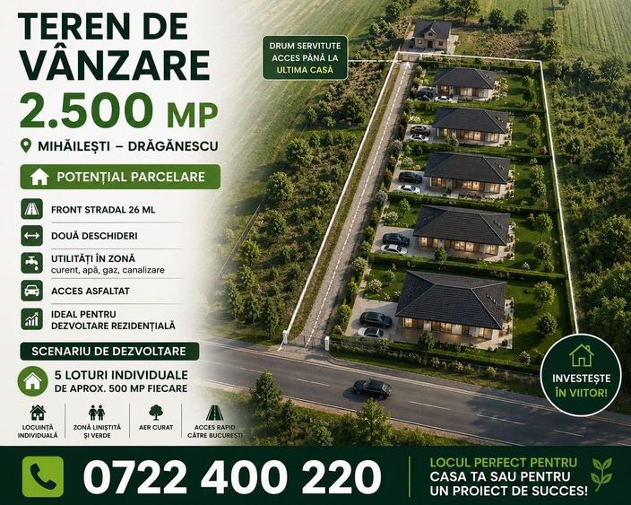 Teren Construcții intravilan de 2500 mp, în Vest