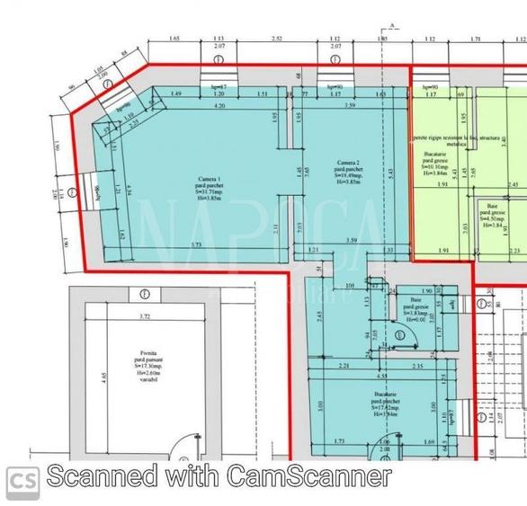 Apartament cu 3 camere semidecomandat în Central