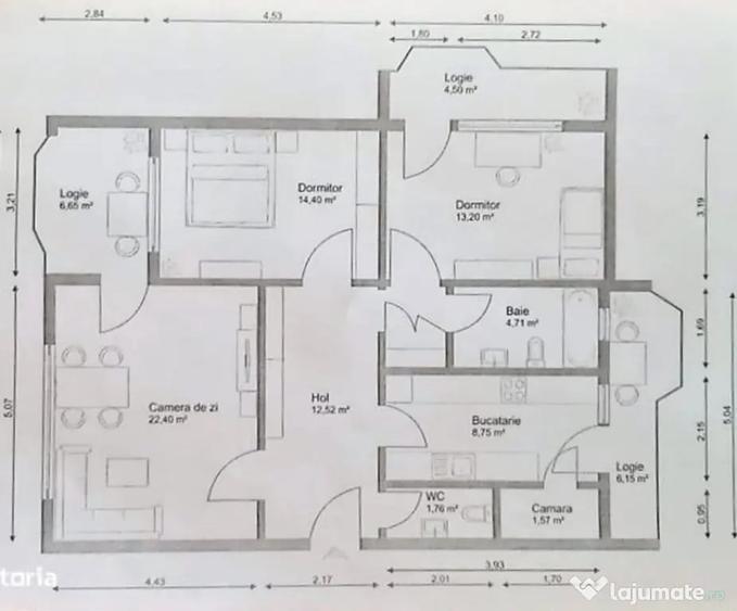 Apartament cu 4 camere decomandat în Grigorescu