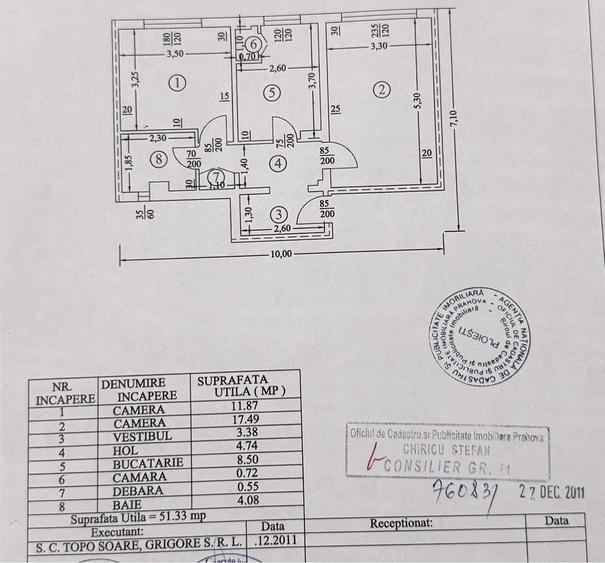 Apartament cu 2 camere decomandat în Mărășești
