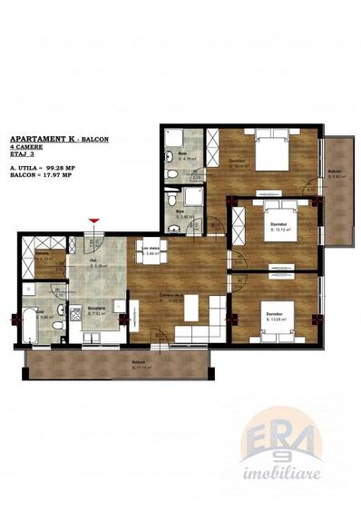 Apartament cu 4 camere decomandat în Salca