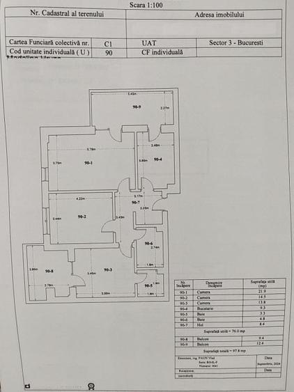 FINALIZAT | metrou | 3 cam, 2 terase, 98 mp, etaj 8/11, an 2025, loc parcare - 14