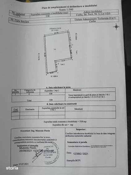 Teren de 558 mp, în Corbu