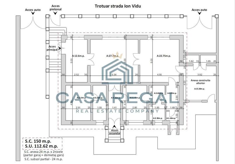 Casă individuală cu 5 camere cu Canalizare în Central