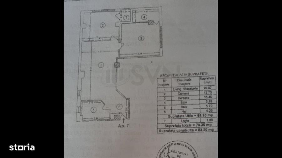 Apartament cu 3 camere în Dămăroaia