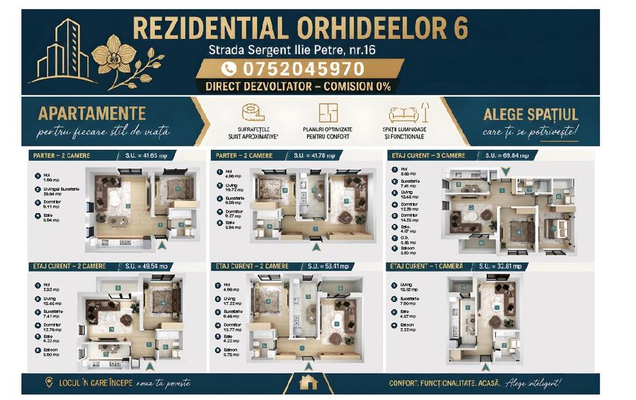Apartament cu 2 camere decomandat în Militari