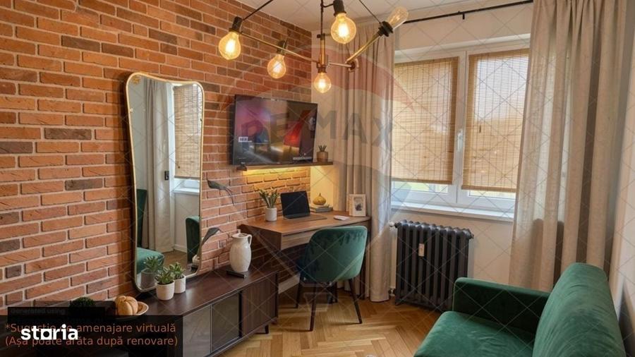 Apartament cu 3 camere semidecomandat în Central