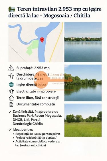 Teren Construcții intravilan de 2953 mp, în Mogoșoaia