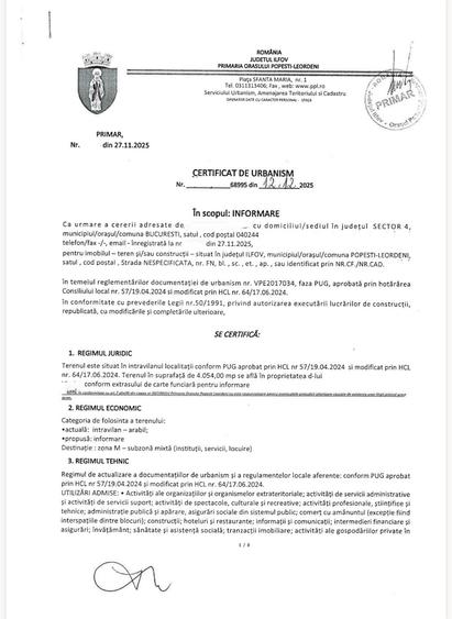 Teren Construcții intravilan de 4053.5600585938 mp, în Central