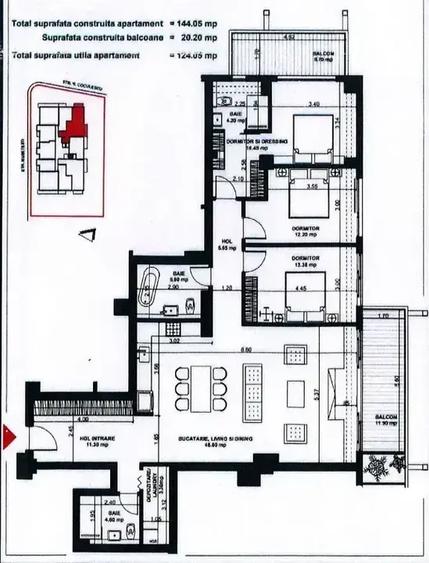 Apartament cu 4 camere decomandat în Aviației