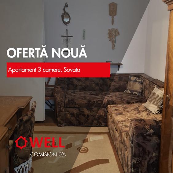 Apartament cu 3 camere decomandat în Sovata