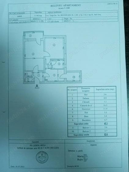 Apartament cu 2 camere semidecomandat în 1 Mai