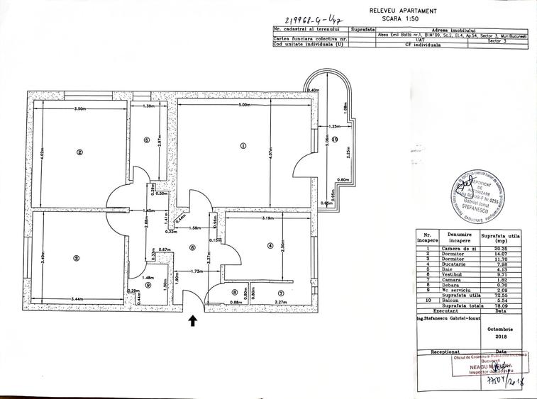 Apartament cu 3 camere în Centrul Civic
