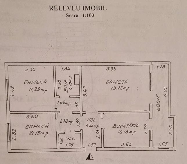 Apartament cu 3 camere decomandat, mobilat în Galata