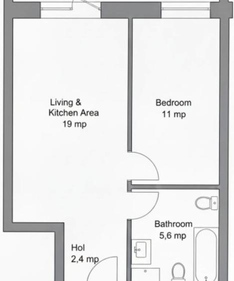 Apartament 2 camere, 37.5 mp , Zona TERRA, Floresti - 9