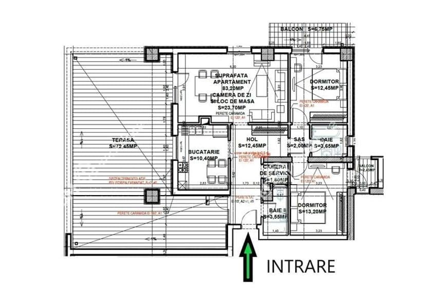 Apartament cu 3 camere decomandat în Exterior Vest