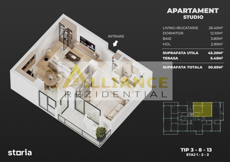 Apartament cu 2 camere în Cișmigiu