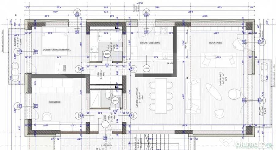 Apartament cu 4 camere semidecomandat în Europa