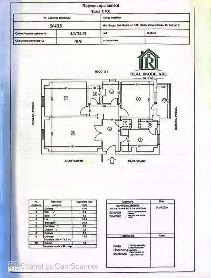 Apartament cu 3 camere decomandat în Ultracentral