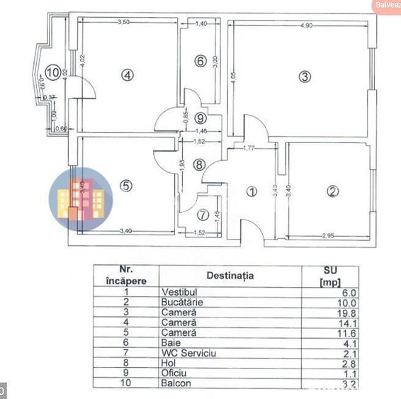 Apartament cu 3 camere decomandat, mobilat în 13 Septembrie