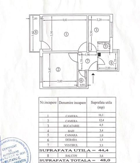 Apartament cu 2 camere decomandat în Progresul