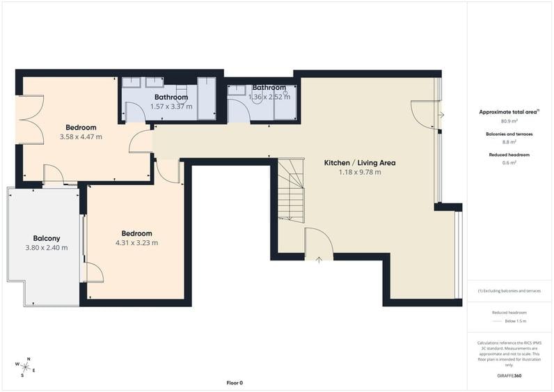Apartament cu 4 camere semidecomandat în Central