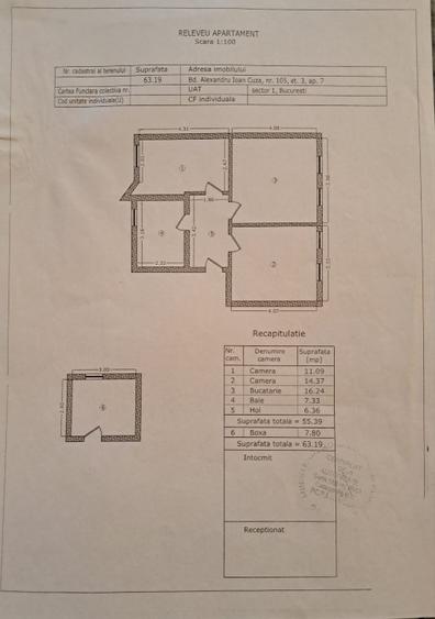 Apartament cu 2 camere decomandat în Banu Manta