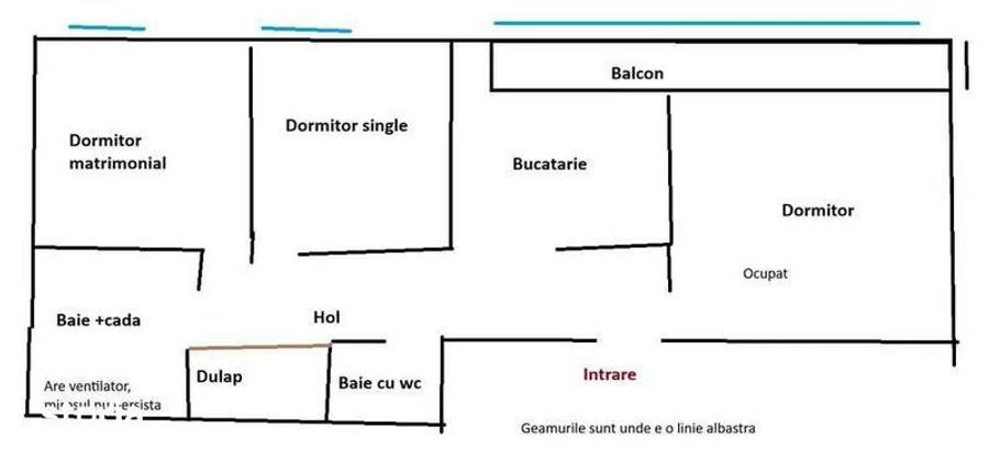Caut colegi de apartament, bloc linistit + schita apartament - 4
