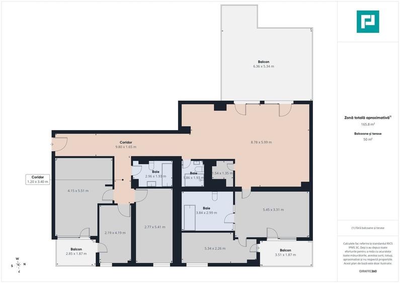 Apartament cu 4 camere decomandat în Central