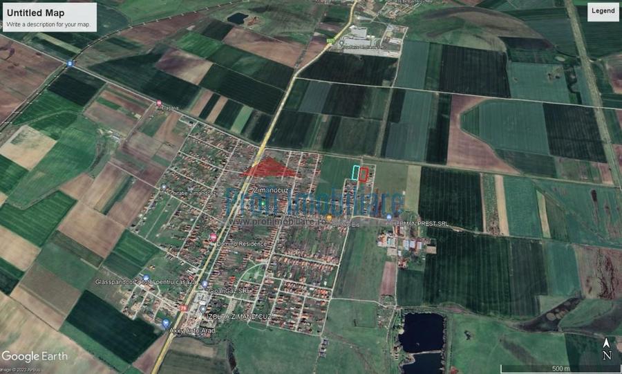 Teren Construcții intravilan de 542 mp, în Zimandcuz