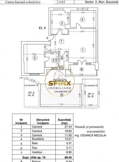 Apartament cu 3 camere semidecomandat, mobilat în Floreasca