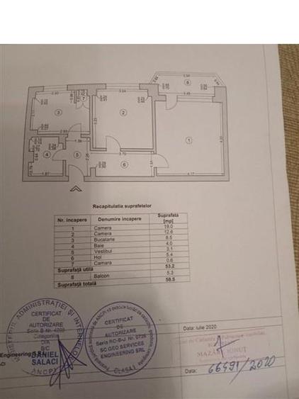 Apartament cu 2 camere decomandat în Universitate