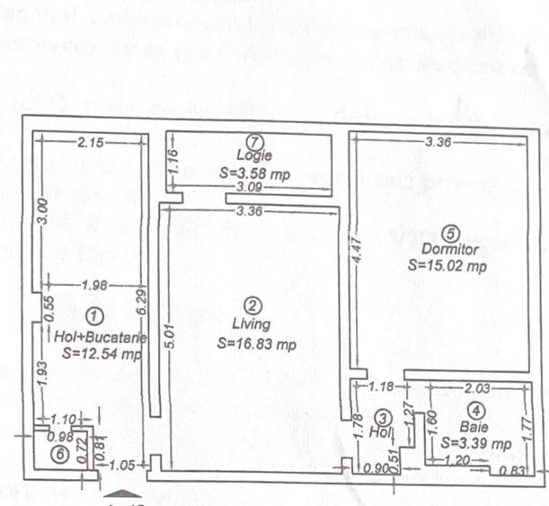 Apartament cu 2 camere semidecomandat în Circumvalațiunii