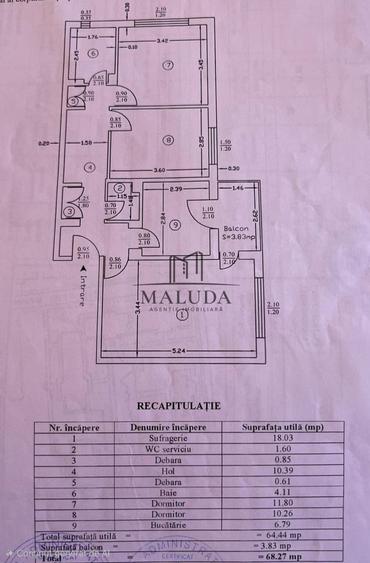 Apartament cu 3 camere decomandat în Exercițiu