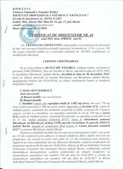 Casă cu Teren 3384 Mp în Bârsănești