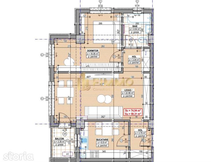 Apartament cu 3 camere în Est