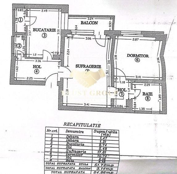 Apartament cu 2 camere în Grivița