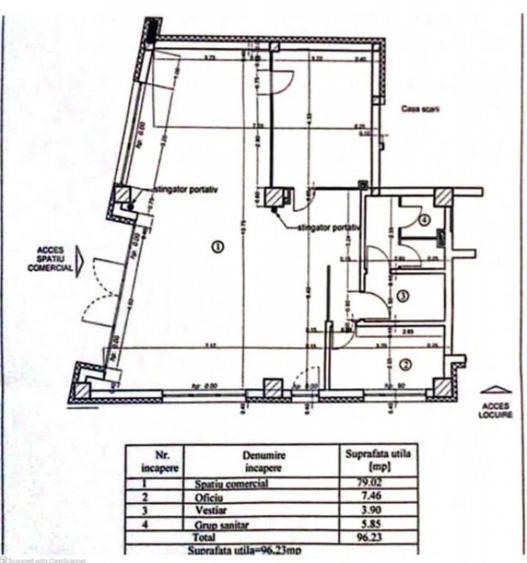 Spațiu comercial, de 96 mp, în Central