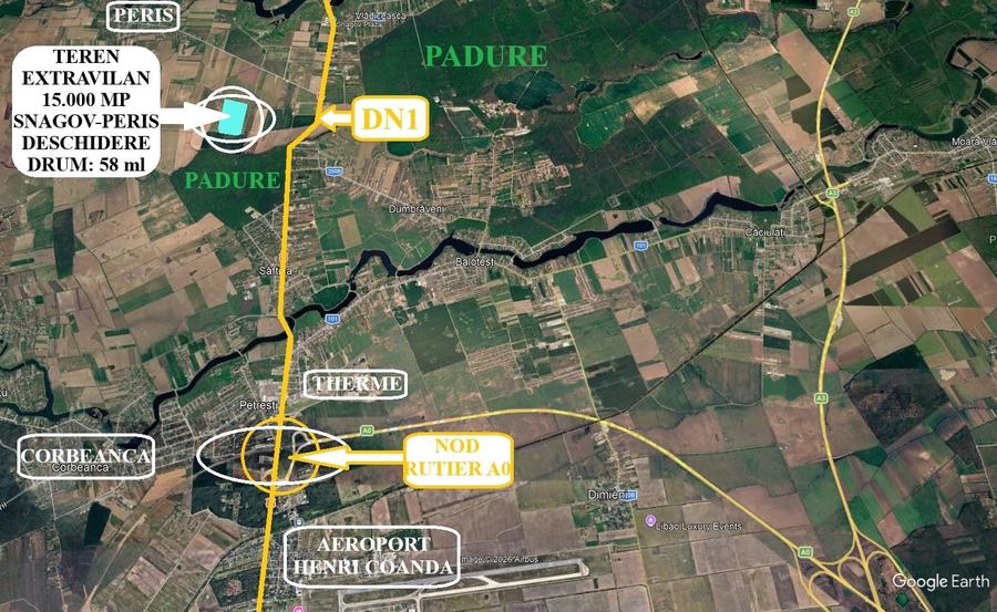 Teren extravilan de 15000 mp, în Periș