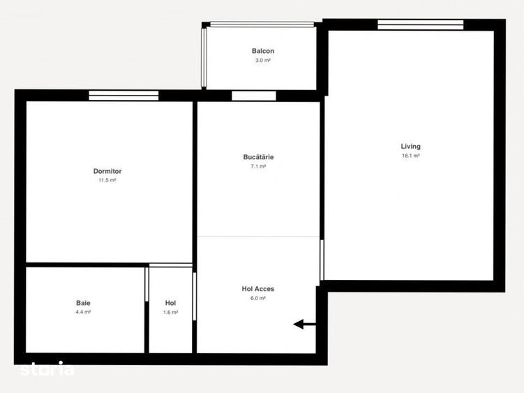 Apartament cu 2 camere, mobilat în Soarelui