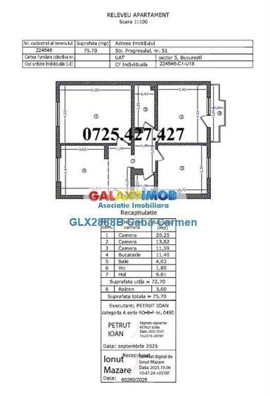 Apartament cu 3 camere decomandat în Rahova