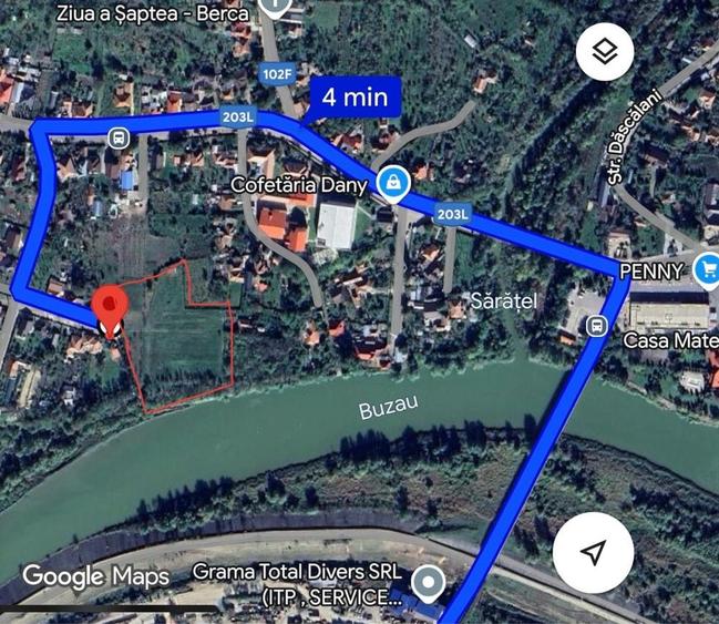 Teren de 1000 mp, în Berca