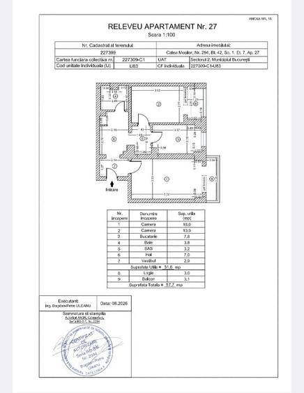 Apartament cu 2 camere decomandat, mobilat în Moșilor
