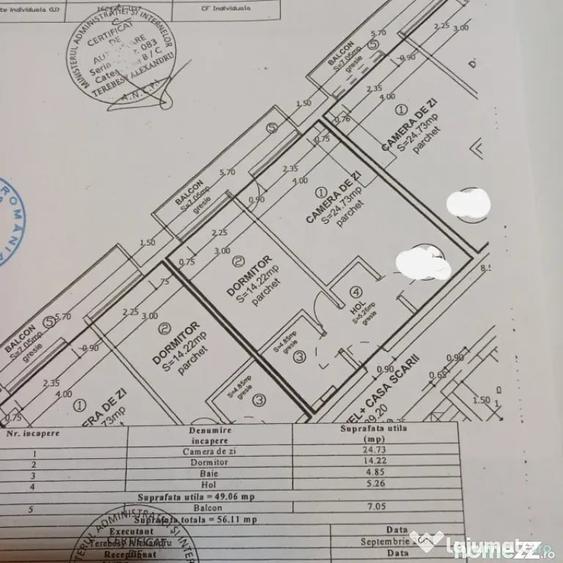 Apartament cu 2 camere semidecomandat în Baciu