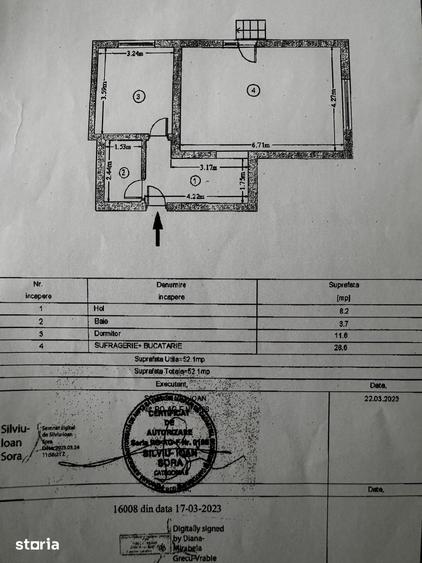 Apartament cu 2 camere în Moșoaia