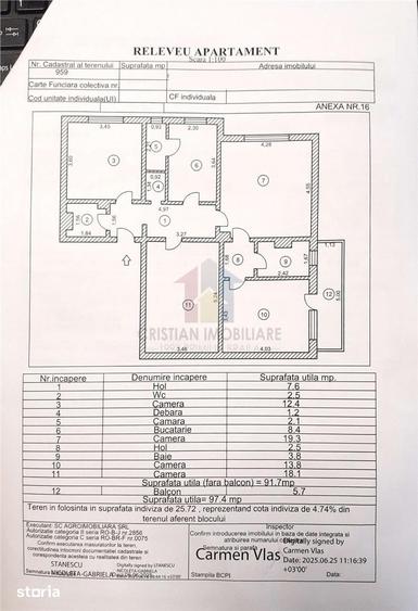 Apartament cu 4 camere în Buzaului